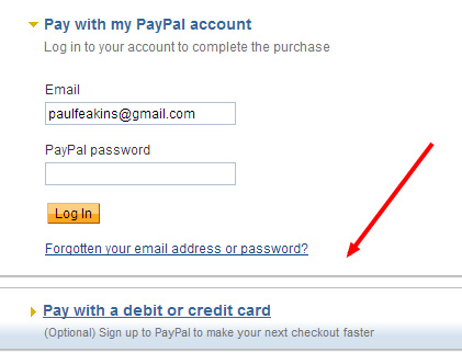 PayPal pay by card