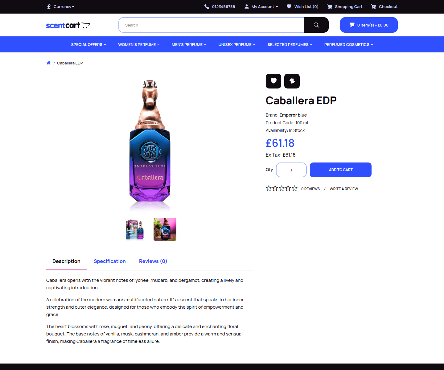 ScentCart OpenCart theme product page