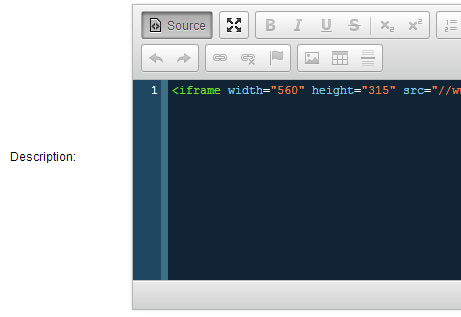OpenCart Product Description Source HTML with Video